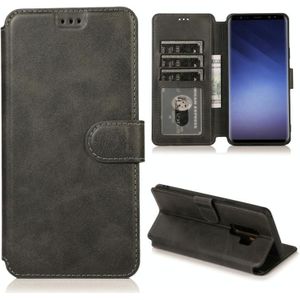 Voor Samsung Galaxy S9 Kalf texture magnetische gesp horizontale flip lederen case met houder & kaartslots & portemonnee & fotoframe(zwart)