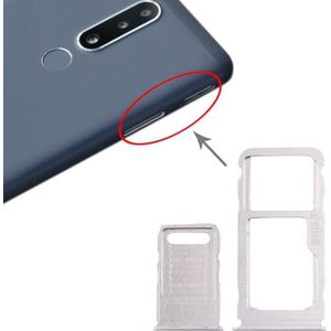 SIM-kaartlade + SIM-kaartlade + Micro SD-kaartlade voor Nokia 3.1 Plus (Wit)