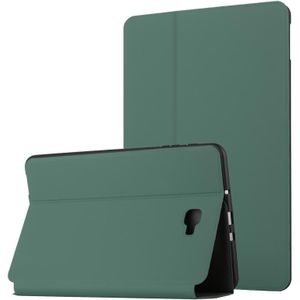Voor Samsung Galaxy Tab A 10.1 T580 / T585C Dual-vouwen Horizontale Flip Tablet Lederen Case met Houder (Dark Green)
