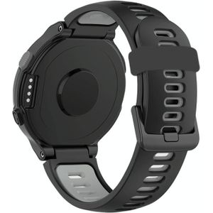 Voor Garmin Forerunner 220/230 / 235/620 / 630 / 735XT Two-Color Silicone Vervanging Strap Watchband (zwart + grijs)
