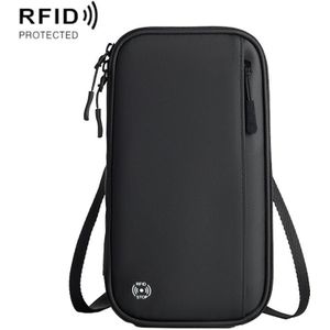 Reizen Handheld ID Tas RFID Waterdichte Multi-Card Hals Paspoort Case (Zwart)