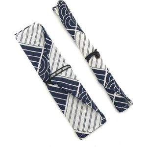 Katoen linnen tafelgerei stro tas draagbare Beam mond tas voor reizen  stijl: Side opening geometrie