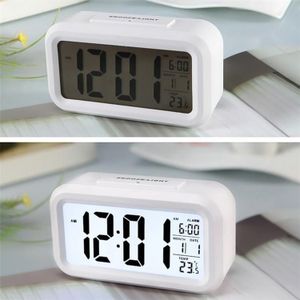 Temperatuur Type Lazy Snooze Alarm Mute Backlit Electronic Clock(White)