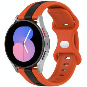 Voor Garmin Forerunner Sq2 20 mm vlindergesp tweekleurige siliconen horlogeband (oranje + zwart)