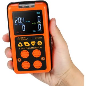 ST8900 4 in 1 giftige gas CO kool monoxide detector waterstof sulfide H2S zuurstof brandbare gas test LCD display monitor  geluid licht trillingen alarm