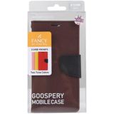 GOOSPERY FANCY DIARY Cross Patroon Horizontale Flip Lederen Case met Houder &sleuven & Portemonnee Voor iPhone 13 Pro (Bruin)