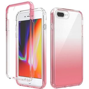 Schokbestendige hoge transparantie tweekleurige geleidelijke verandering PC + TPU Candy Kleuren beschermhoes voor iPhone SE 2020 / 8 / 7 (Rood)