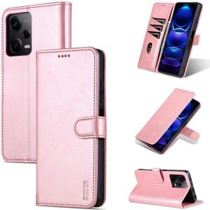 Voor Xiaomi Redmi Note 12 Pro+ 5G Global AZNS Skin Feel Calf Texture Flip Leather Phone Case(Rose Gold)