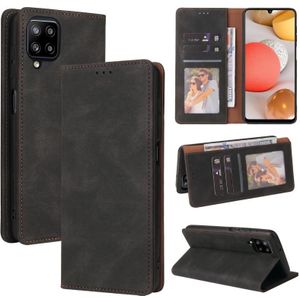 For Samsung Galaxy A42 5G Simple Suction Closure Horizontal Flip Leather Case with Holder & Card Slot & Wallet(Black)