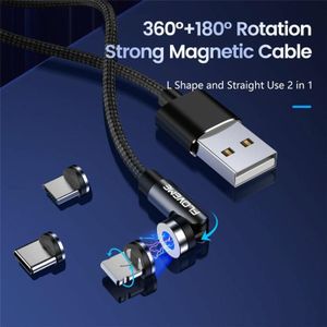 FLOVEME YXF212901 2.1A Micro USB 360 graden Rotatie Gevlochten magnetische oplaadkabel  lengte: 1m (zwart)