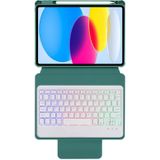 Voor iPad 2022 360 Rotatie Acryl Transparant Bluetooth Toetsenbord Lederen Hoes Met Achtergrondverlichting (Groen)