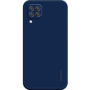 For Samsung Galaxy A22 4G ENKAY Liquid Silicone Shockproof Phone Case(Dark Blue)