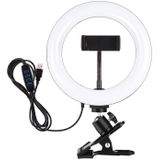 PULUZ 7 9 inch 20cm Ring Selfie Light + Monitor Clip 3 Modi USB Dimbare Dual Color Temperature LED Curved Vlogging Photography Video Lights Kits with Phone Clamp (Black)