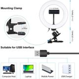 PULUZ 7 9 inch 20cm Ring Selfie Light + Monitor Clip 3 Modi USB Dimbare Dual Color Temperature LED Curved Vlogging Photography Video Lights Kits with Phone Clamp (Black)