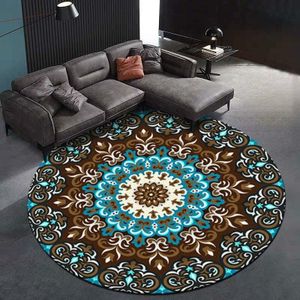 Etnische tapijt Camel Mandala bloem tapijt antislip Vloermatten  grootte: diameter 100cm (bloem)