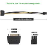 20cm SATA 15 pins naar 6 Pin PCI Express Graphics Video Card Sata Power Kabel