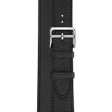 Voor Apple Watch 3/2/1 generatie 42mm universele lederen dubbele-lus strap (zwart)