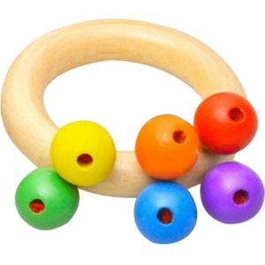 Baby houten rammelaar Bell speelgoed baby Handbell rammel kinderen muziek instrument educatief speelgoed grappige pasgeborenen handvat Bells speelgoed (ring type)