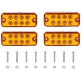 4 STKS 10-30V 8LED auto achterlicht zijlamp (geel licht)