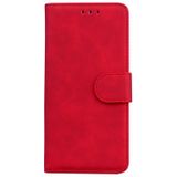 Voor Samsung Galaxy Note10 + Skin Feel Pure Color Flip Leather Phone Case