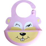 5 PCS Waterproof Baby Bib Kinderen Siliconen Voeding Zak  Kleur: Pink Rabbit