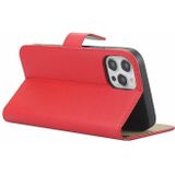 Effen textuur koeienhuid lederen horizontale flip case met magnetische sluiting & houder & kaart slots & portemonnee voor iPhone 12 Mini (rood)