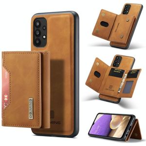 Voor Samsung Galaxy A32 5G DG.MING M2 Serie 3-voudige Multi Card Bag + Magnetische achterkant Schokbestendig Case met Portemonnee & Houder Functie (Bruin)