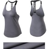 Sexy T-vormige Back Hollow Strap Quick Drying Loose Vest (Kleur: Grijs formaat: M)