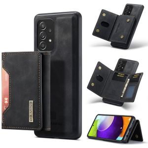 Voor Samsung Galaxy A52 5G / 4G DG.MING M2 Serie 3-voudige Multi-kaartzak + Magnetische achterkant Cover Schokbestendig Case met Portefeuille & Houder Functie (Zwart)