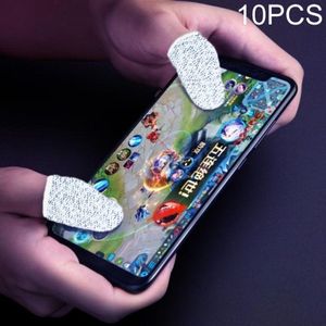 10 PCS Nylon + Geleidende vezel non-slip zweet-proof mobiele telefoon game touch screen vinger cover voor duim / wijsvinger (wit)