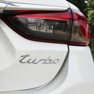 Auto TURBO gepersonaliseerde aluminiumlegering decoratieve stickers  maat: 13x3x0.3cm