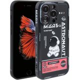 Voor iPhone 6 Plus / 6s Plus Astronaut patroon siliconen telefoonhoes met rechte rand (Mars Astronaut-zwart)