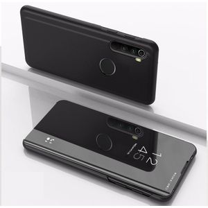 Voor Motorola G8 Plus Vergulde Spiegel Horizontale Flip Leder met Stand Mobiele Telefoon Holster (Zwart)