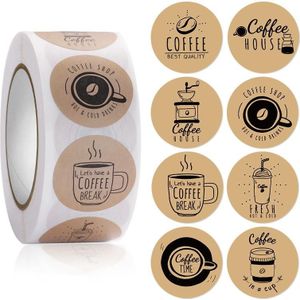 5 stks parel melk thee beker dank u sticker koffiebar afdichtingsticker  maat: 2 5 cm / 1 inch