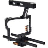 PULUZ handvat videocamera kooi Steadicam stabilisator voor Sony A7 & A7S & A7R & A7R II & A7S II Panasonic Lumix DMC-GH4(Orange)