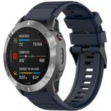 Voor Garmin Fenix 5 Plus 22mm Horizontale Textuur Siliconen Horlogeband met Removal Tool (Marineblauw)