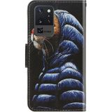 Voor Samsung Galaxy Note20 Ultra 3D Gekleurde tekening horizontale flip PU lederen hoes met houder & kaartslots & portemonnee (Down Jacket Cat)