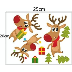 10 PCS Kerst Elk Shop Window Decoratie Stickers Glazen Kast Deur Stickers