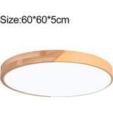 Wood Macaron LED Round Ceiling Lamp  White Light  Size:60cm(Yellow)