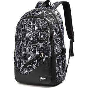 School Schooltas Reisrugzak met grote capaciteit (528 Machine Black)