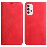 For Samsung Galaxy A32 4G Diamond Pattern Splicing Skin Feel Magnetic Horizontal Flip Leather Case with Card Slots & Holder & Wallet(Red)