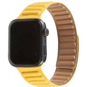 Loop Lederen Watchband Voor Apple Watch Series 6 > SE > 5 > 4 40mm / 3 > 2 > 1 38mm (Geel)