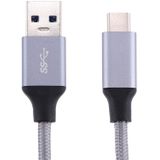 1m draden geweven metaal hoofd USB-C / Type-C 3.1 met USB 3.0 Data / Kabel van de Lader  Voor Samsung Galaxy S8 & S8 PLUS / LG G6 / Huawei P10 & P10 Plus / Oneplus 5 / Xiaomi Mi6 & Max 2 / en andere Smartphones(grijs)