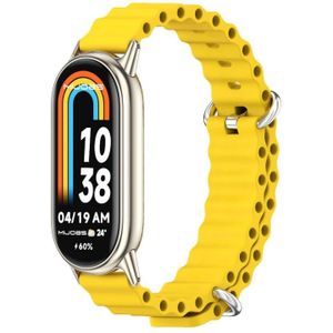 Voor Xiaomi Mi Band 8 Mijobs Marine siliconen ademende horlogeband (geel licht goud)