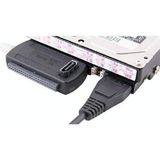 YP009 Drie-Purpose USB naar IDE / SATA Easy Drive Cable Hard Disk Drive Datakabel met voeding (EU-plugset)