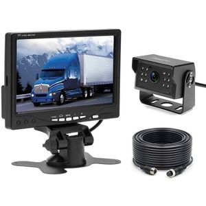 A1509 7 inch HD auto 12 IR nachtzicht achteruitkijk Achteruitrij camera rearview monitor met 15m kabel