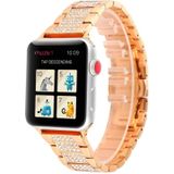 Drie parels met Diamond Armbanden voor Apple Watch-serie 4 & 3 & 2 & 1 38mm & 40mm (Rose Gold)