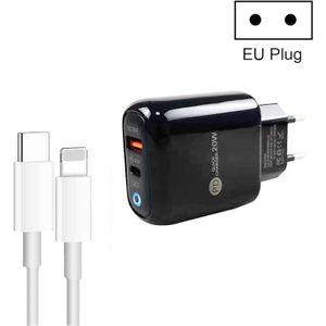PD04 Type-C + USB-oplader voor mobiele telefoons met Type-C naar 8-pins kabel  EU-stekker