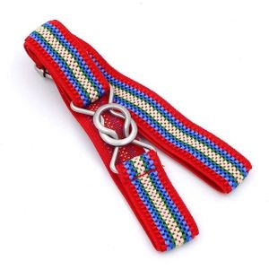 Candy-gekleurde 8-karakter clasp elastische gevlochten riem voor kinderen (rood blauw streep)