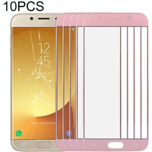 10 PCS front screen buiten glazen lens voor Samsung Galaxy J7 (2017) / J730 (rose goud)